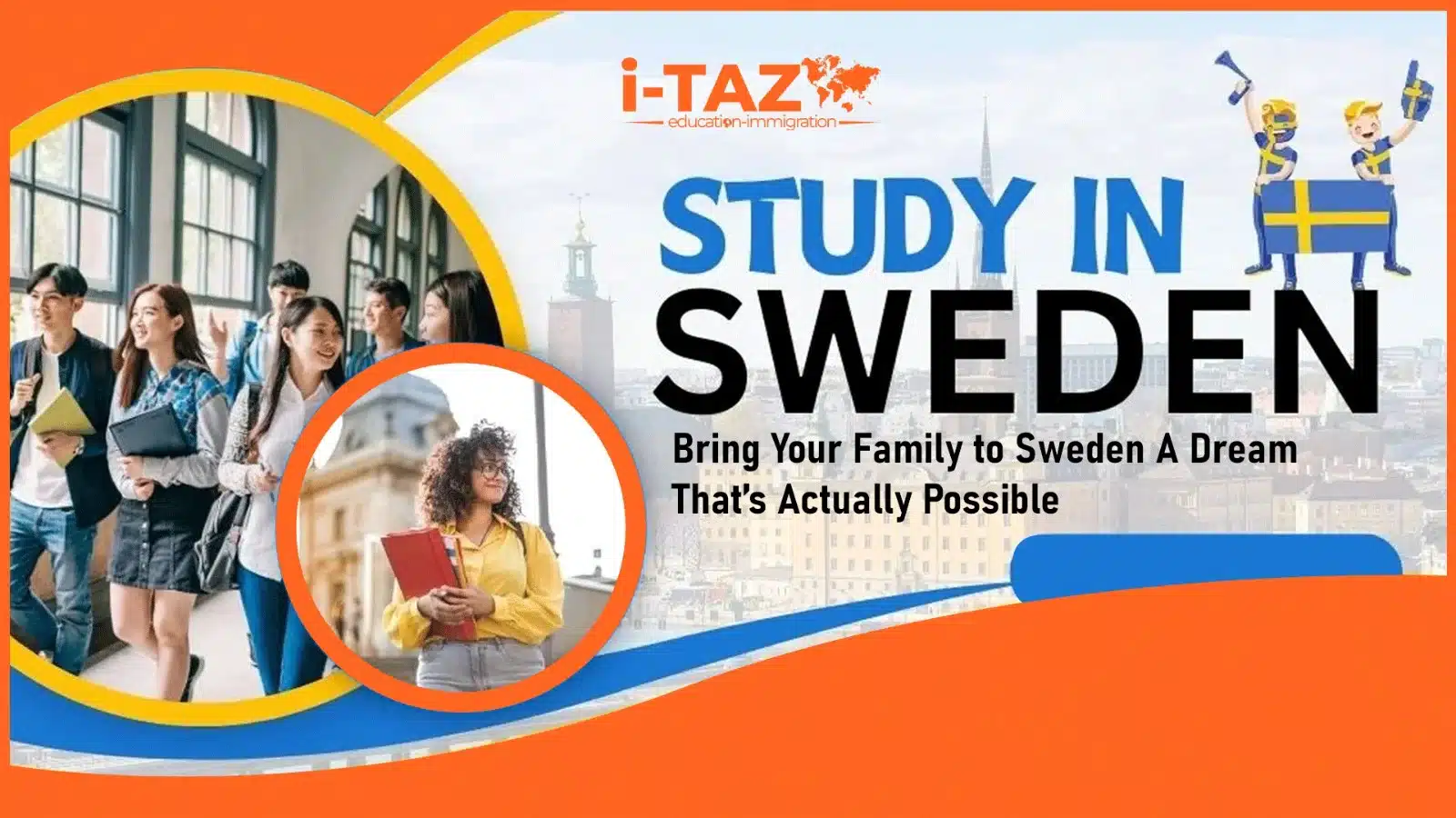 Happy family pursuing education abroad in Sweden – study in Sweden with family made possible.