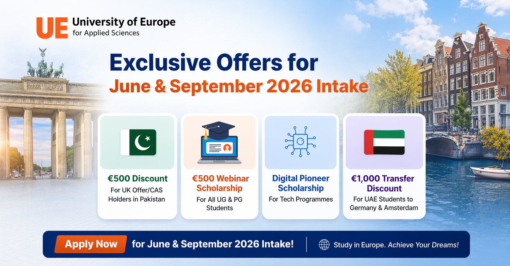 Exclusive Offers for June & September 2026 Intake at UE