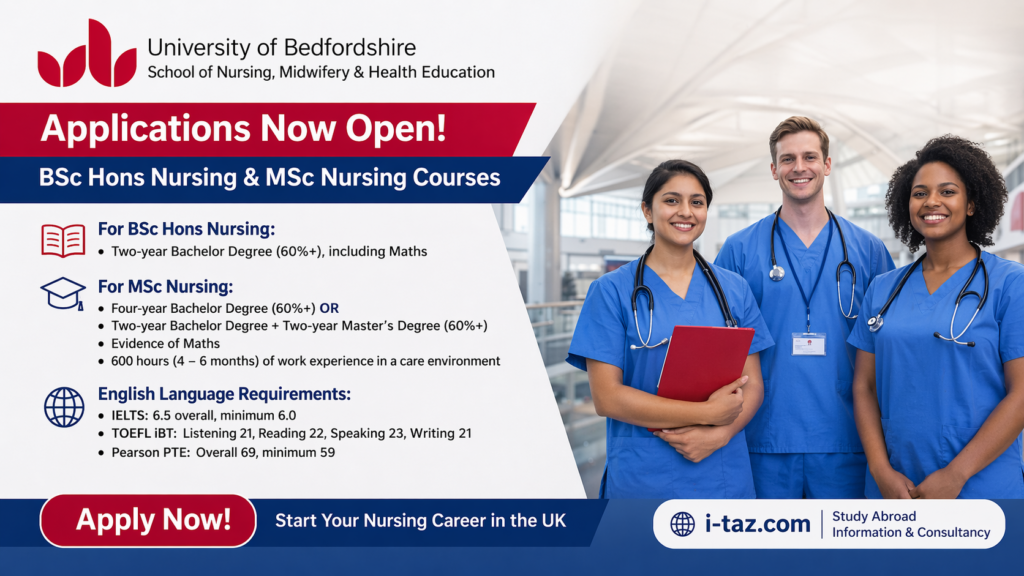 University of Bedfordshire Nursing Courses Now Open for International Students