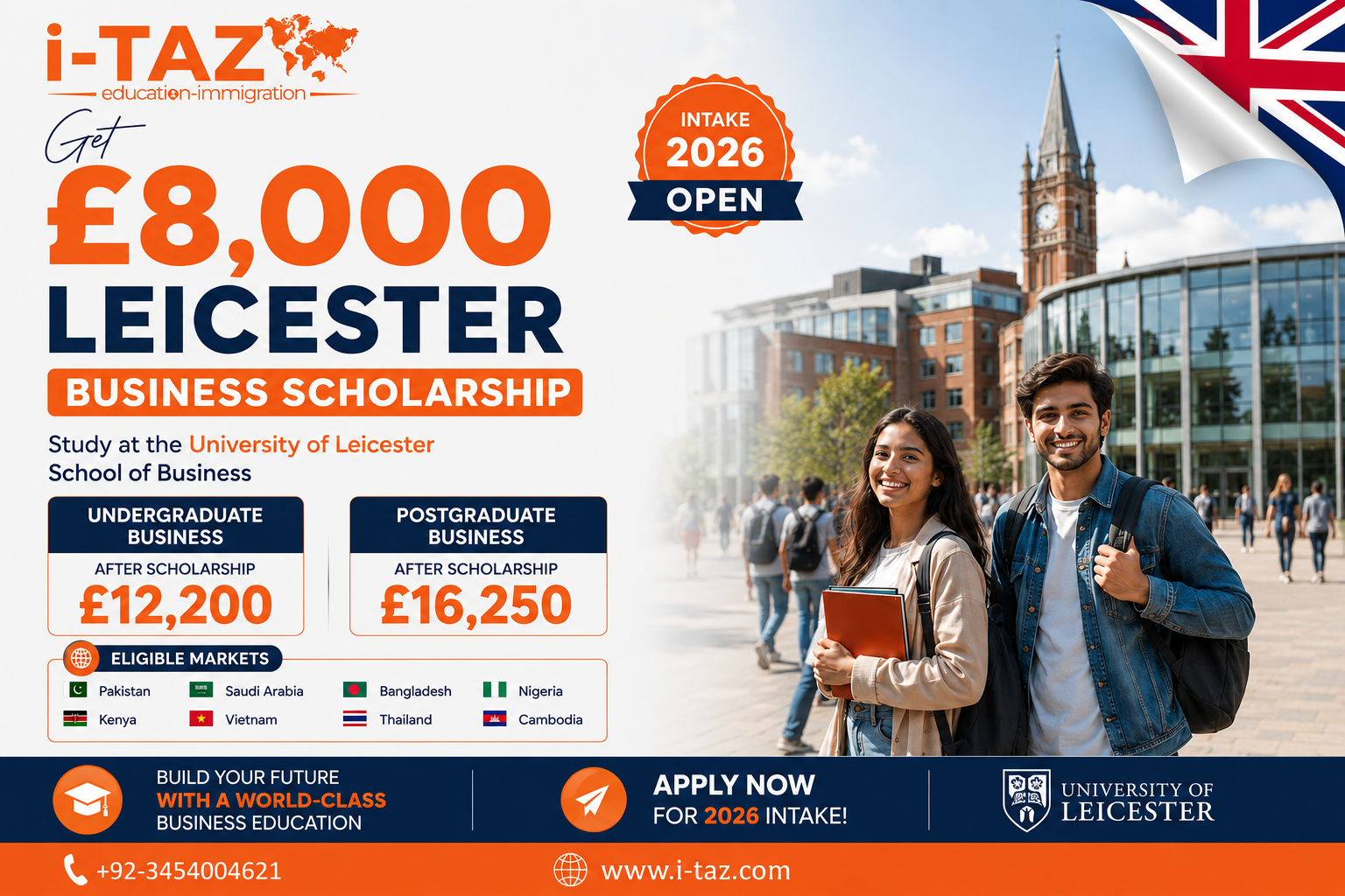 University of Leicester £8,000 Business Scholarship 2026: A Golden Opportunity for Pakistani Students